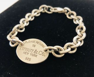 Vintage Solid Sterling Silver Tiffany & Co Chain Bracelet Please Return