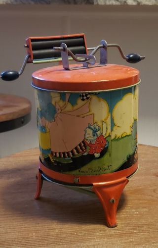 Vintage Toy Tin Washer Fern Bissel Pead Ohio Art Co Usa