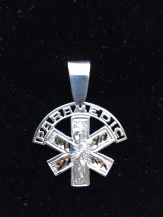 Ems Firefighter Jewelry Paramedic Star Of Life Pendant,  Sterling Silver