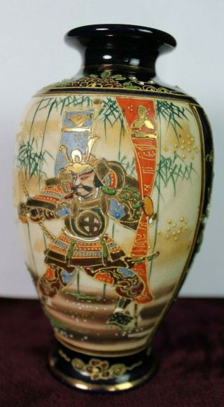 Vintage Or Antique Japanese Satsuma Signed Hand Decorated Vase - C 6 " Tall