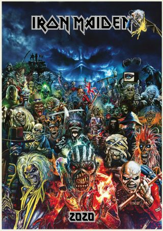 2020 Wall Calendar [12 Pages A4] Iron Maiden Eddie Music Poster Photo M1500