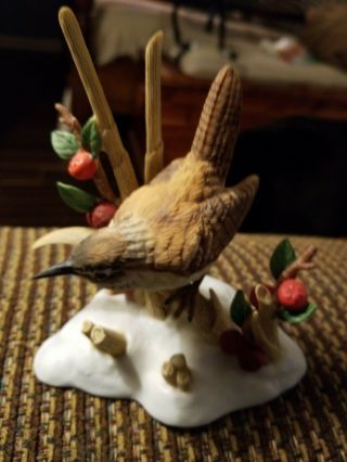 4 5/8 " 1990 Lenox Marsh Wren Bird Figurine Fine Porcelain