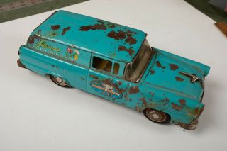 Tin Ford Car Flowers For Gracious Living Turquoise Bandai (o3l) Station Wagon