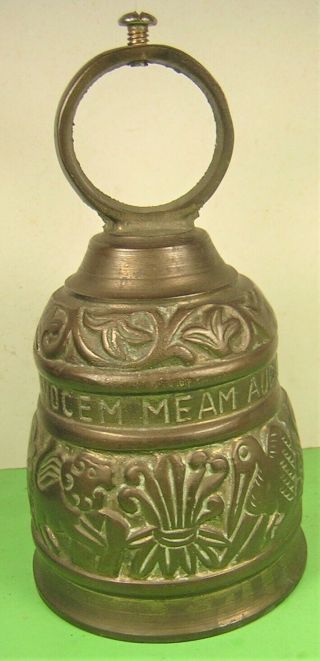 Vintage Brass Bell.  6 1/2 By 3 1/2 Inches,  Latin Inscription.