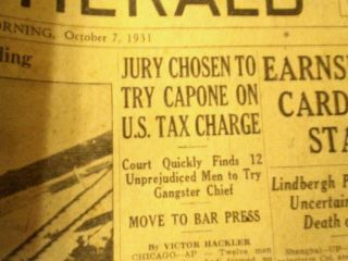 Al Capone/ Hoover /Edison/Berlin/Earnshaw.  100 news paper Oct 7 1931 3