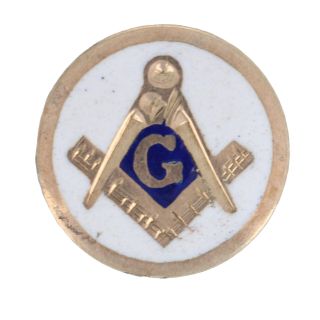 Vintage Masonic Blue Lodge Lapel Pin - 10k Gold And Gold Filled Master Mason