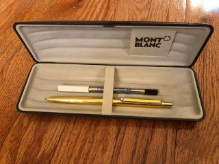 Mont Blanc Gold Ballpoint Pen With Hard Case.  Made In Germany.