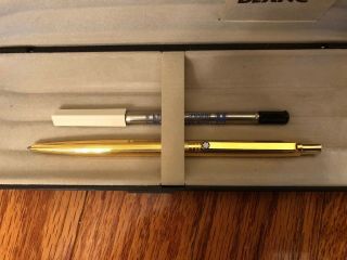 MONT BLANC gold ballpoint pen with hard case.  Made in Germany. 2