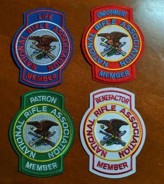 Nra National Rifle Assoc.  Life Member Endowment Patron Benefactor Patch Stickers