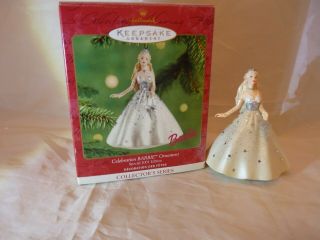 2001 Celebration Barbie Collector Hallmark Keepsake Ornament - Mib