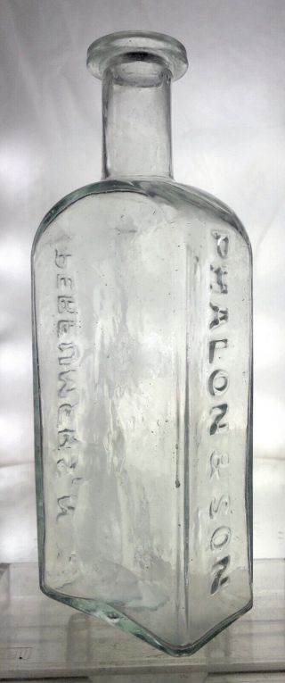 Phalon & Son Perfumers York Antique Cologne / Hair Care Bottle Open Pontil