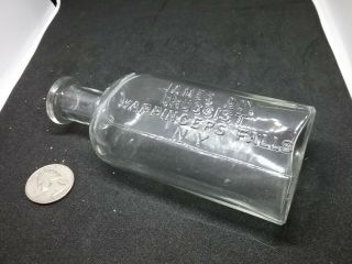 Antique JAMES ROY DRUGGISTS Medicine Bottle - 1800 ' s WAPPINGERS FALL YORK NY. 2