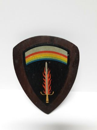 Wwii Us Army Shaef Europe Painted Made Insignia Patch Wood Plaque