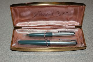 Vintage Parker " 51 " Fountain Pen And Lead Pencil Set