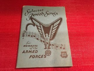 Judaica Jewish Songs For Members Of The Armed Forces 1943 Ww2 Book Uso