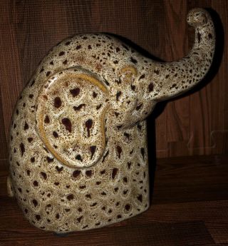 Cute Modern Ceramic Elephant Trunk Up 7” Tall