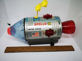 Vintage Apollo Z Tin Toy Moon Traveler Space Pod Vehicle,  Japan battery operate 2