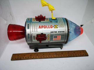 Vintage Apollo Z Tin Toy Moon Traveler Space Pod Vehicle,  Japan battery operate 3