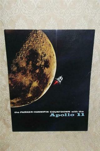 1969 Parker - Hannifin Nasa Apollo 11 Countdown Flight Splashdown Advert Brochure