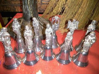 Reed & Barton Nativity Silverplated 10 Bells Complete Set 1983 - 1987