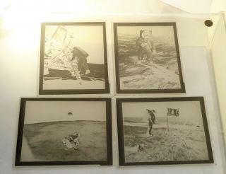 4 Vintage Negatives Man On The Moon As Found
