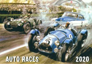 2020 Wall Calendar [12 Pages A4] Gran Prix Rally Clssic Race Cars Vintage M3037