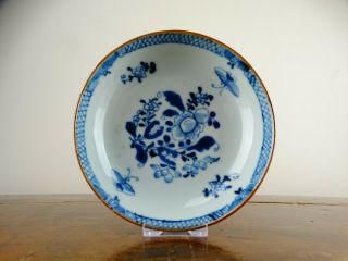 Antique Chinese Porcelain Saucer Dish Plate Blue & White 18th Century Qianlong