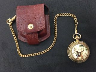 Estate Franklin " 10 Point Buck " Pocket Watch With Case (d01022329)