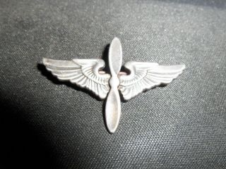 Wwii Ww2 Sterling U.  S.  Army Air Corps Prop & Wings Insignia Pin Pinback