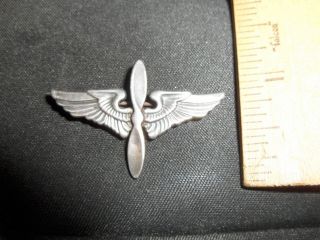 WWII WW2 STERLING U.  S.  ARMY AIR CORPS PROP & WINGS INSIGNIA PIN PINBACK 3