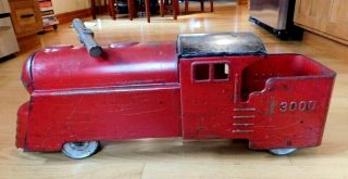 Vintage 1930 ' s Marx 3000 Ride On Locomotive Train Toy Pressed Steel Solid Cond 2