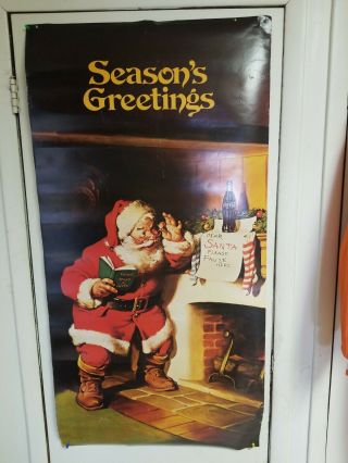 Santa Claus Coca Cola Seasons Greetings Poster