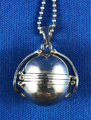 Vintage Taxco Mexico 925 Sterling Silver 6 Photo Hinged Ball Locket Pendant