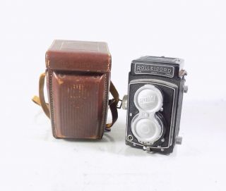 Vintage Rolleicord Twin Lens Reflex Camera,  Germany C.  1940s W/ Case 1:3.  5/75mm