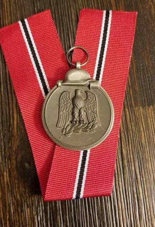 Ww2 Wwii German 1957 Russian Front Medal With Ribbon Germany Veteran Soldier
