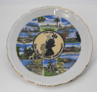 Vintage 1769 - 1969 San Diego 200th Anniversary Collectors Plate Collectible