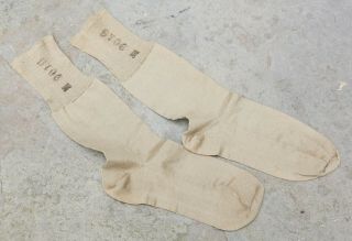 Ww2 Us Army G.  I.  Boot Socks Pair Size About 8.