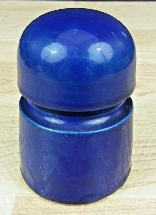 Vintage Cobalt Blue Pony Style Ceramic Porcelain Insulator U - 21 Unbranded