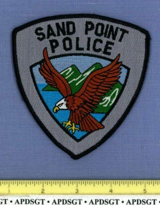 Sand Point 2 Alaska Sheriff Police Patch Soaring Eagle Volcano Mountain Fe