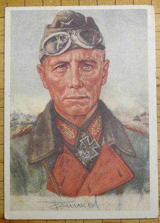 Wwii German Willrich General Erwin Rommel Postcard