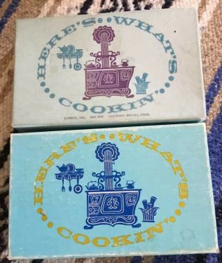 Vintage Here’s What’s Cookin’ Recipe Cards Set Of 2 Current,  Inc