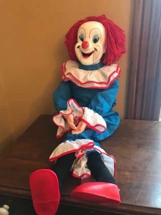 Vtg.  Bozo The Clown 30 " Ventriloquist Dummy Doll (1970) Larry Harmon/ Eegee Co.