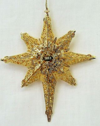 Danbury Ornament 2011 Gold Plated Christmas Star Decoration
