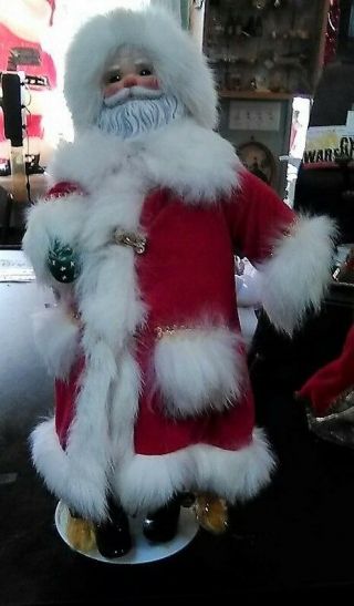 Vintage Gift World of Gorham Santa Claus Doll Old Saint Nick Real Fur 15 inch 2