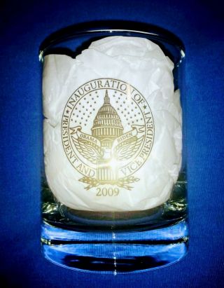 2009 Presidential Inauguration Barack Obama Bourbon Scotch Glass Tumbler Biden
