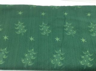 Large Avon Green Cotton Christmas Tree Holiday Tablecloth 108 " X 52 " Rectangle