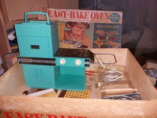Vintage 1964 Kenner Easy Bake Oven With Box And Accessories