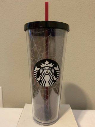 Starbucks 2019 Glitter Spider Web Limited Edition Tumbler Cup Halloween Fall