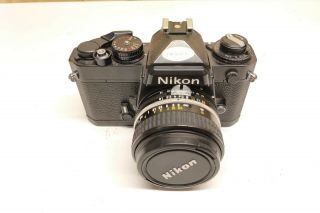 Nikon Fe Body With Nikkor 50mm 1.  8 Lens 35mm Slr Flim Camera Vintage