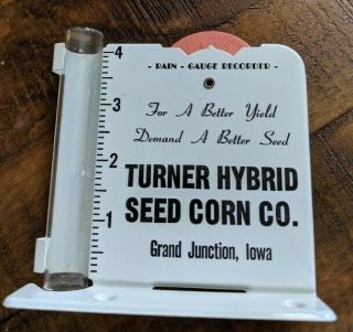 Vintage Advertising Turner Hybrid Seed Corn Co.  Grand Junction,  Iowa Rain Gauge